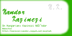 nandor kazinczi business card